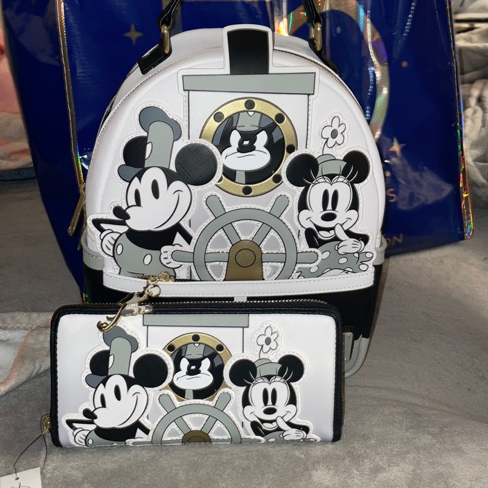 Disney Parks steam boat willie loungefly w/matching wallet